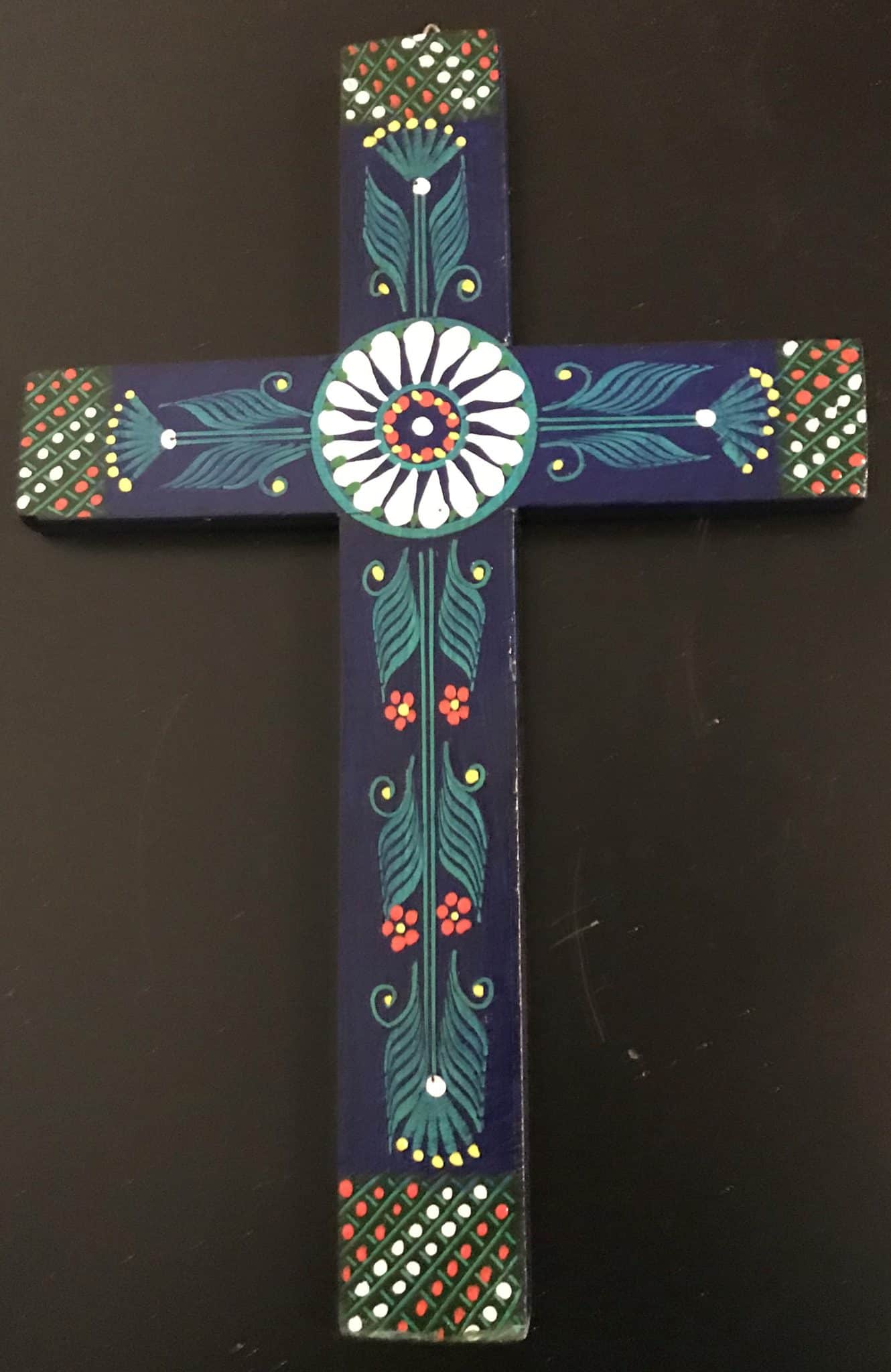 Cross, Painted Wood, Mexico