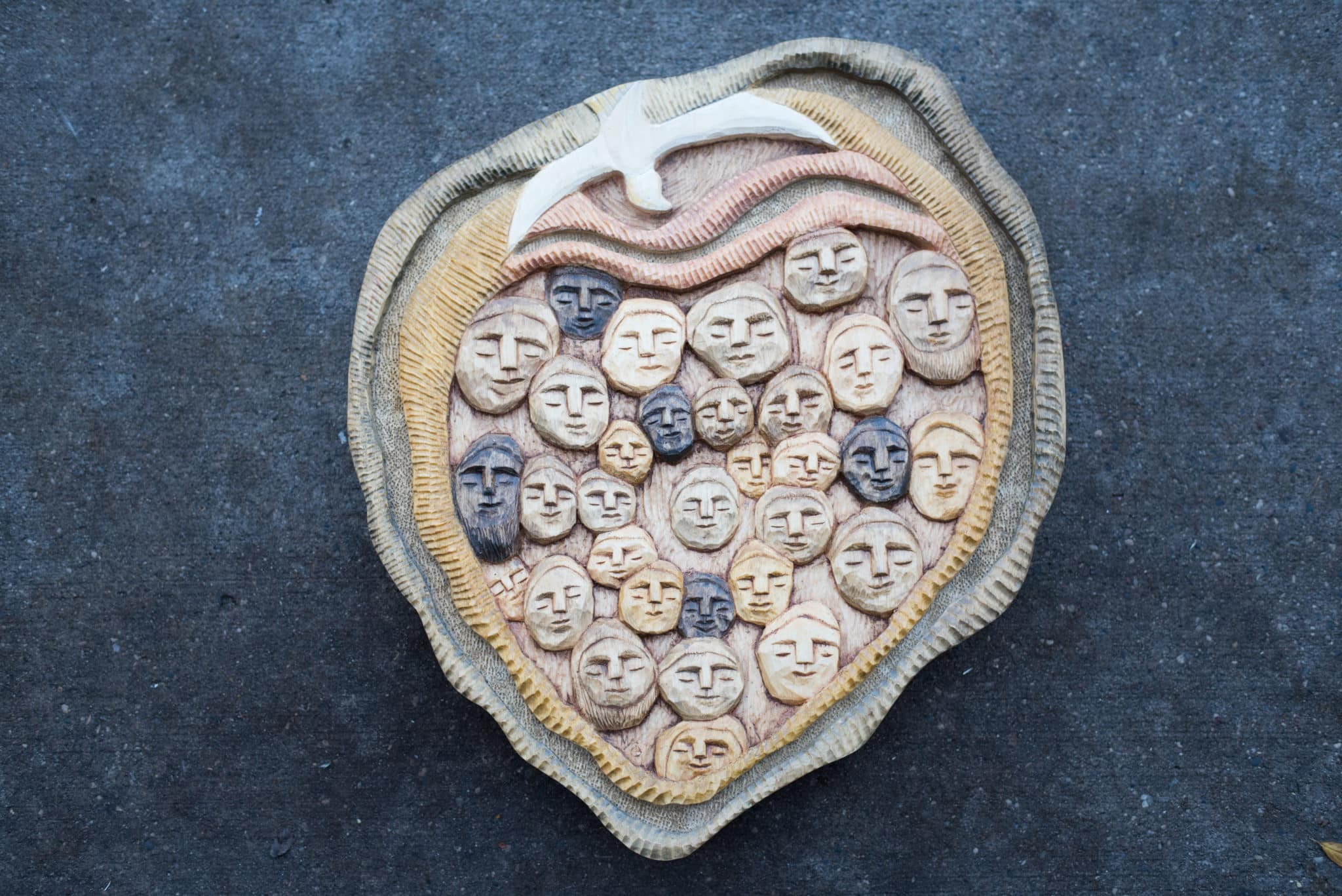 One Breath (Pentecost),carved wood, Mary Ann Osborne, SSND